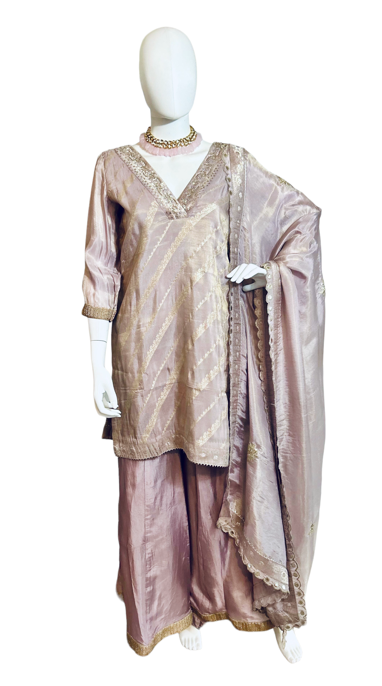 Mauve tissue Sharara suit