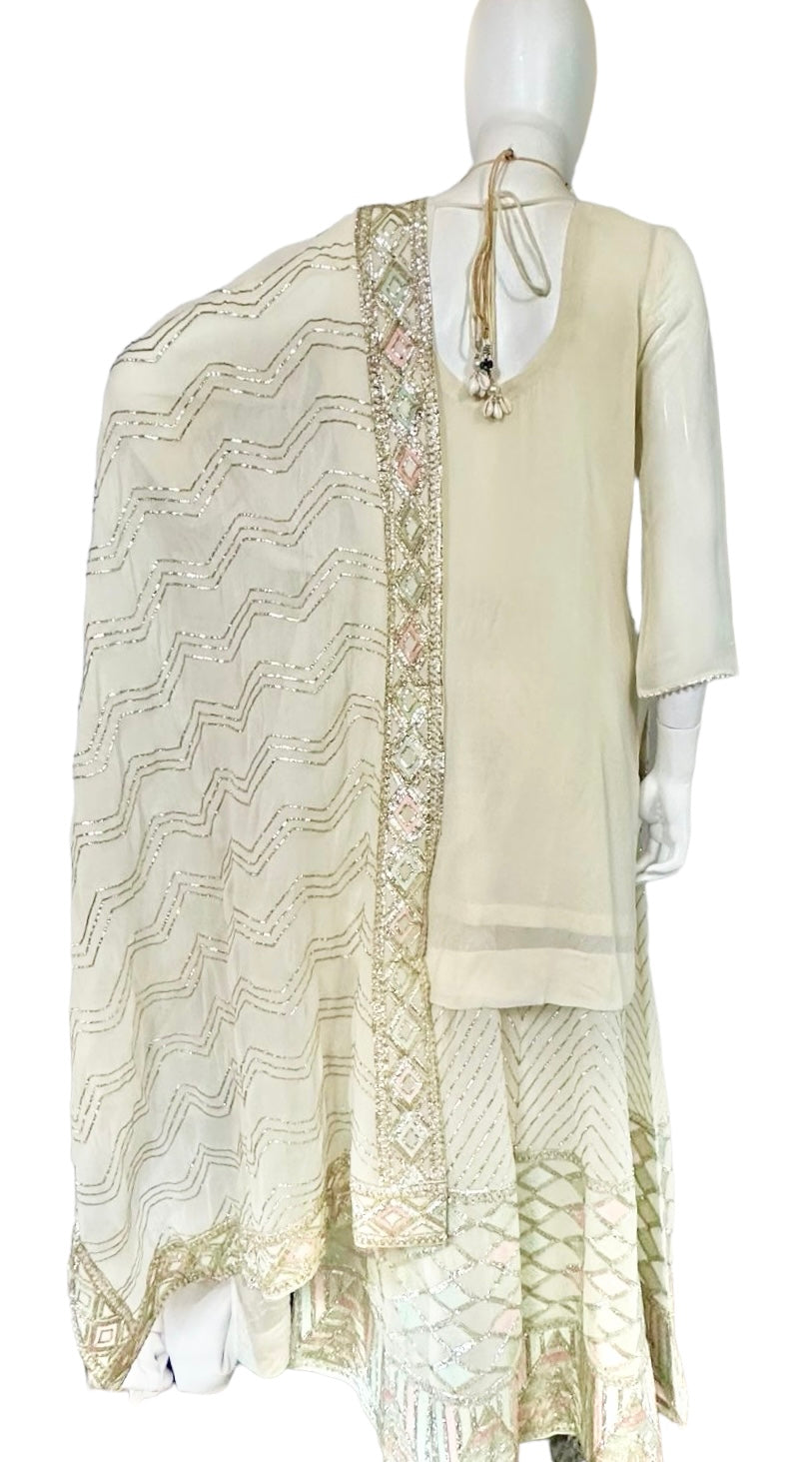 Ivory sharara suit