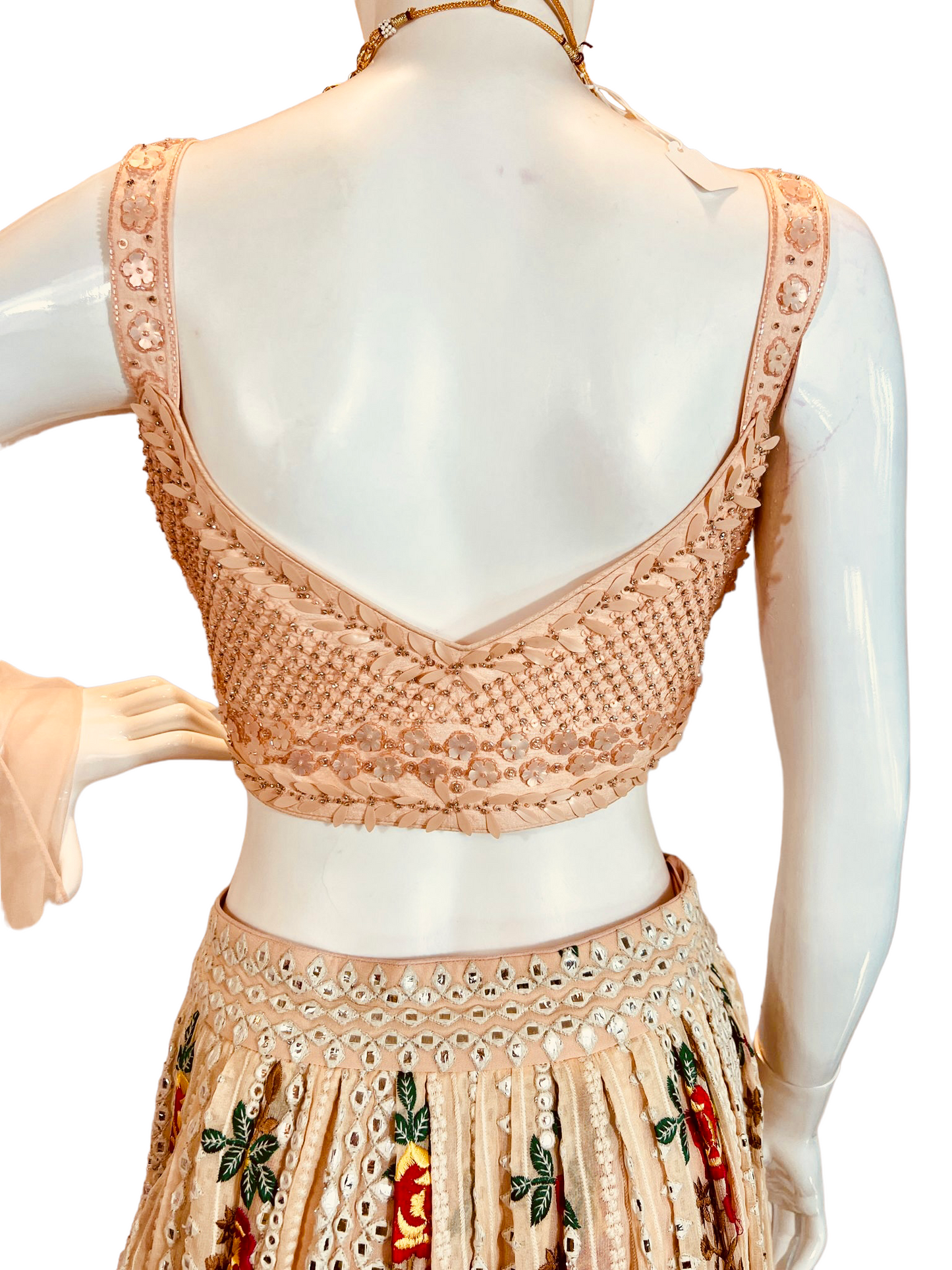 Peach chikankari Lehenga