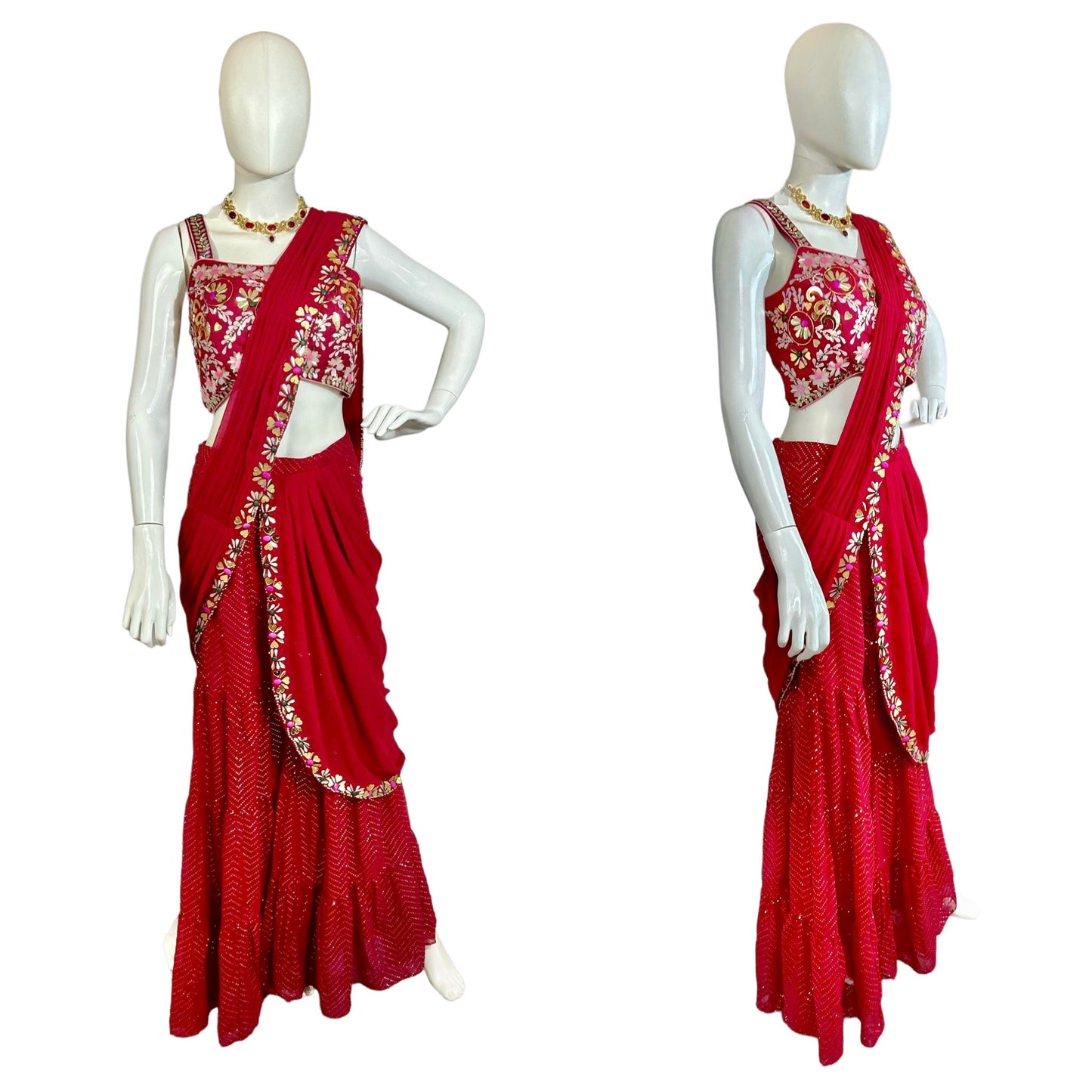 Red garara drape