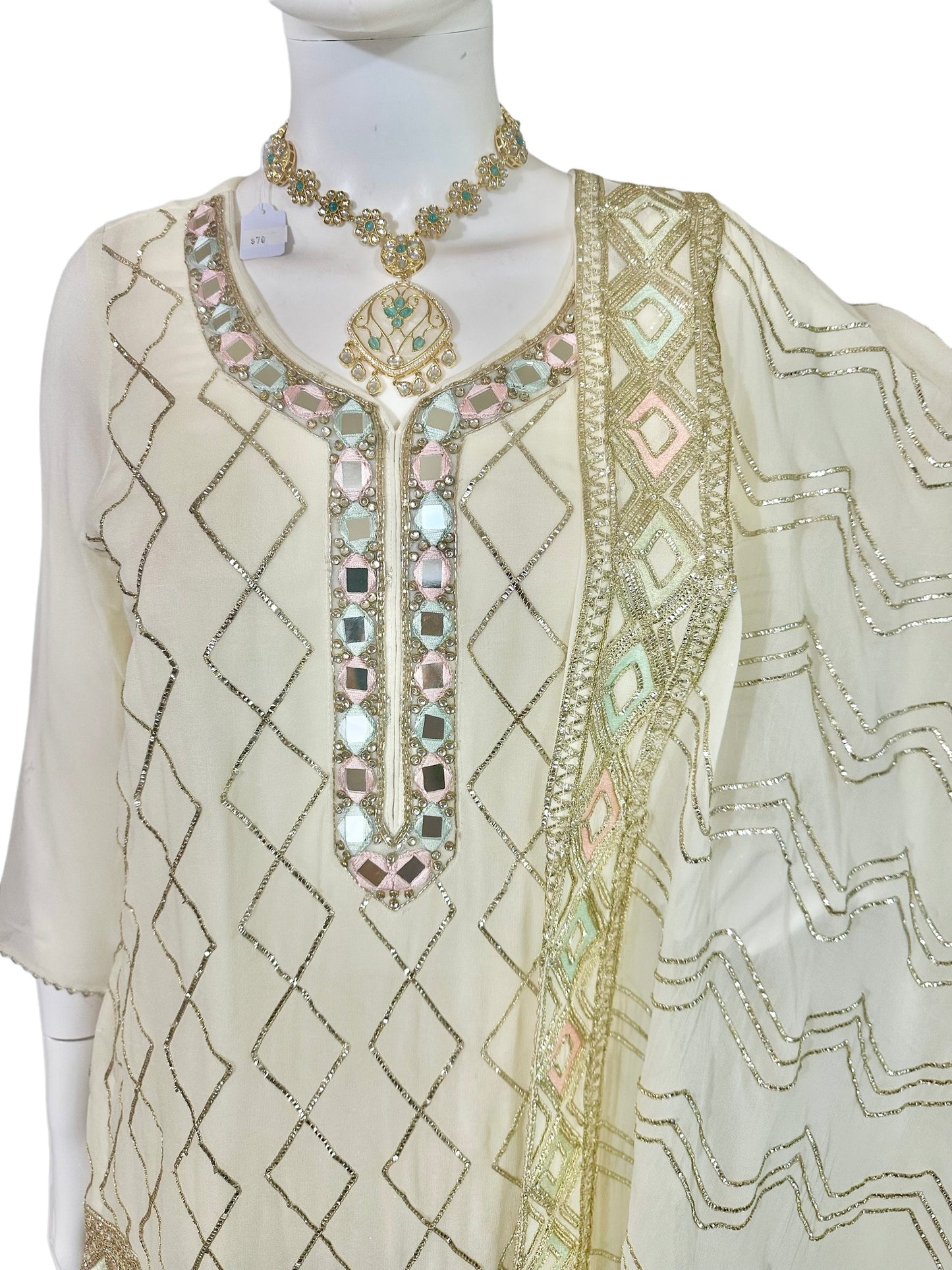 Ivory sharara suit