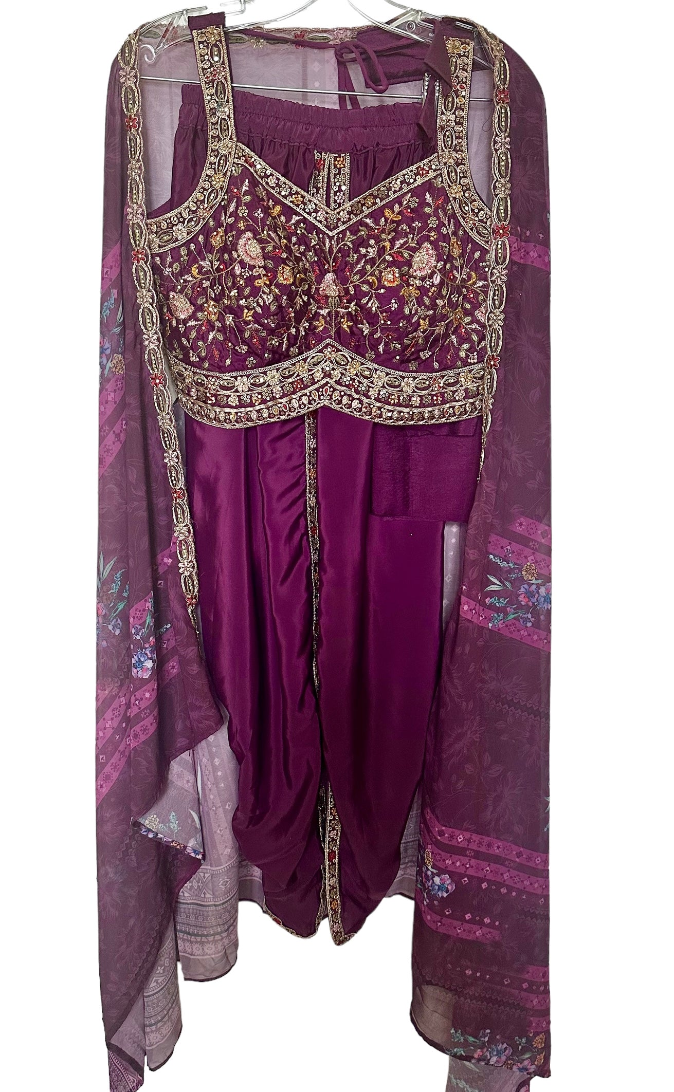 Purple dhoti set