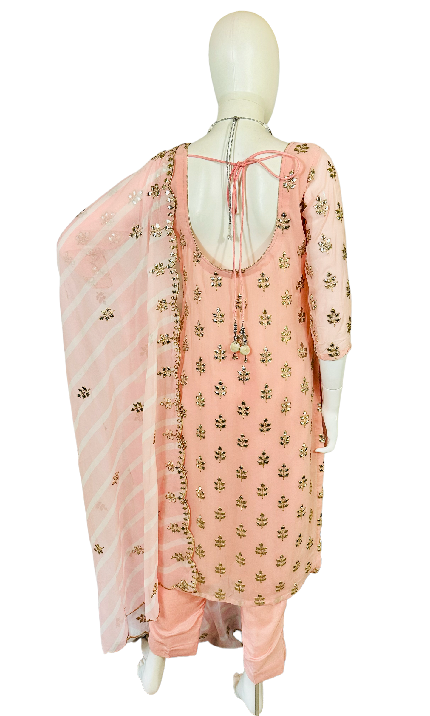 Peach georgette suit