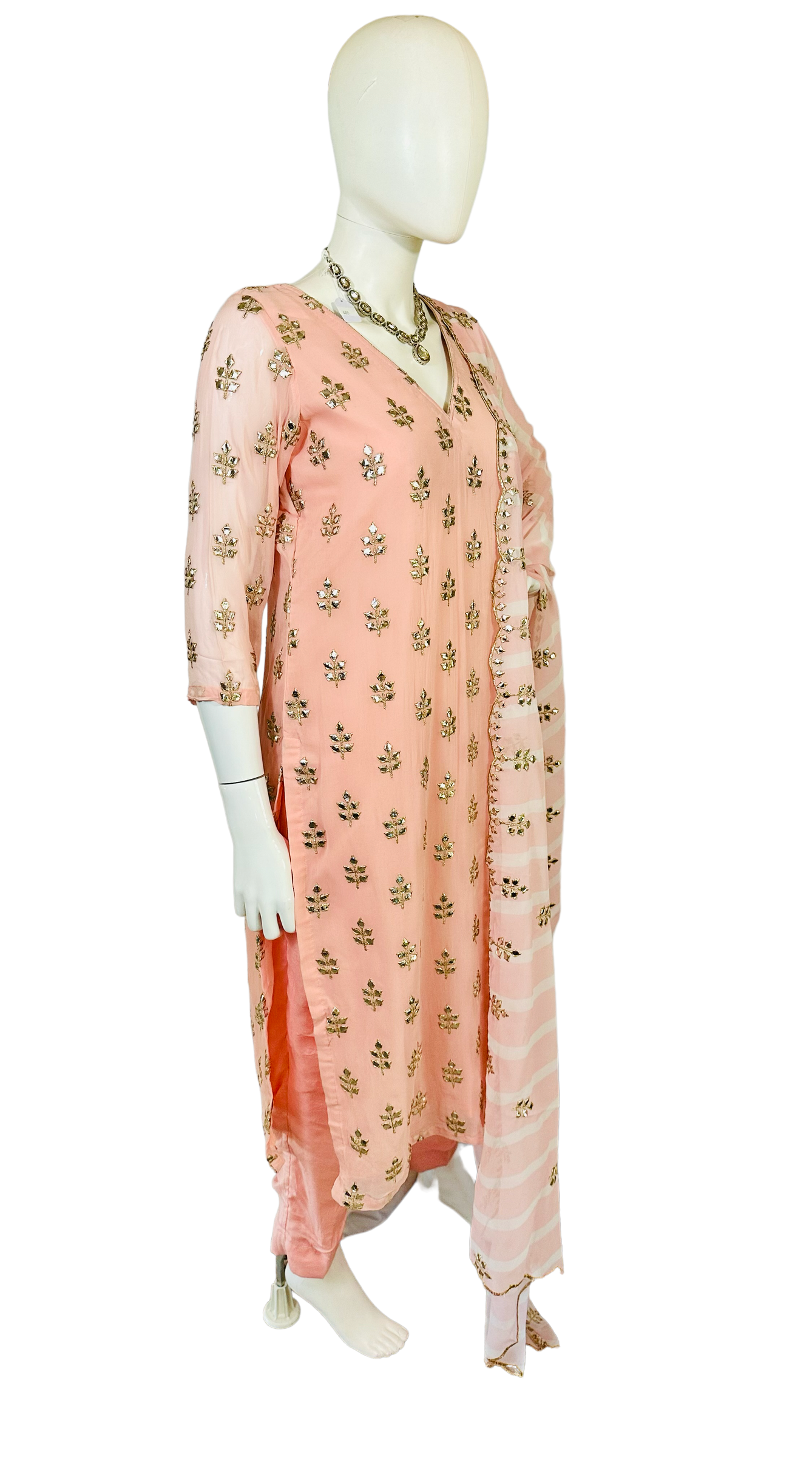 Peach georgette suit