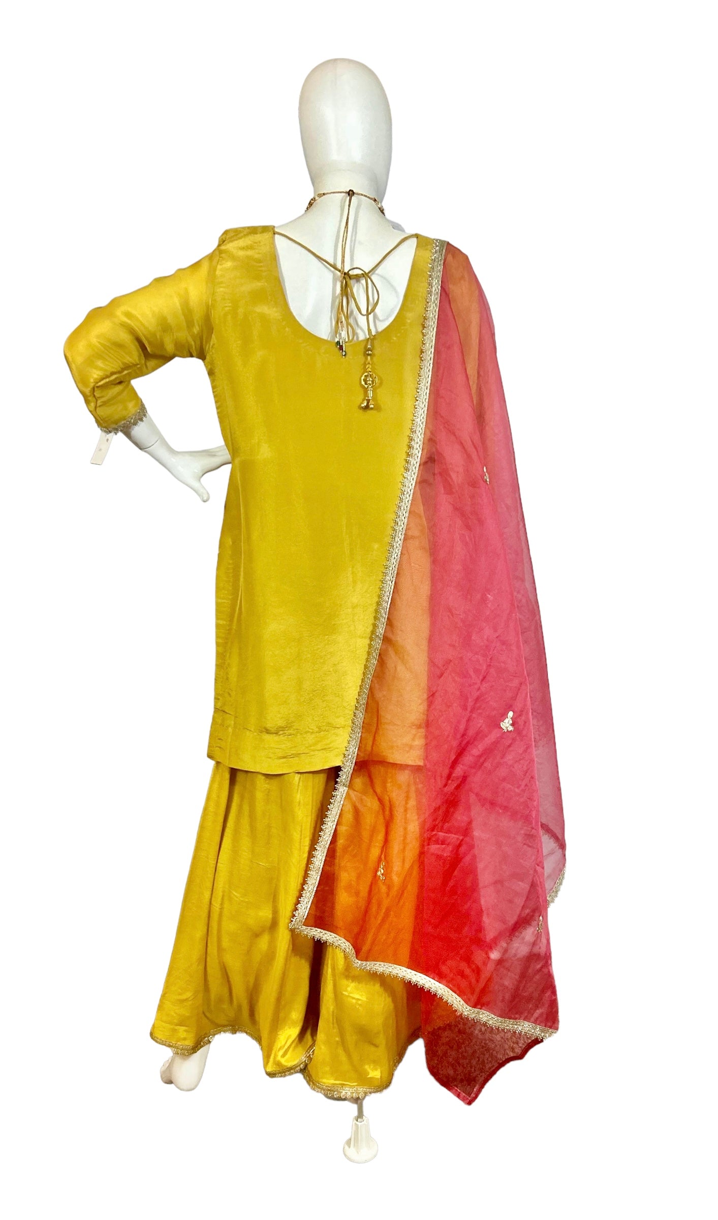 Mustard yellow sharara suit