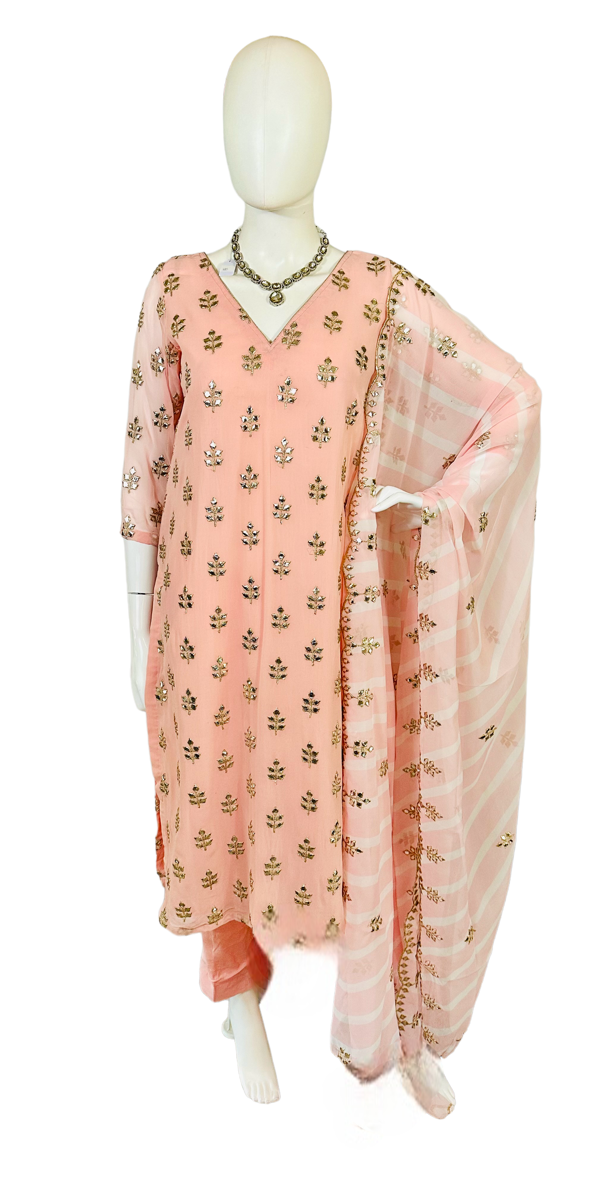 Peach georgette suit