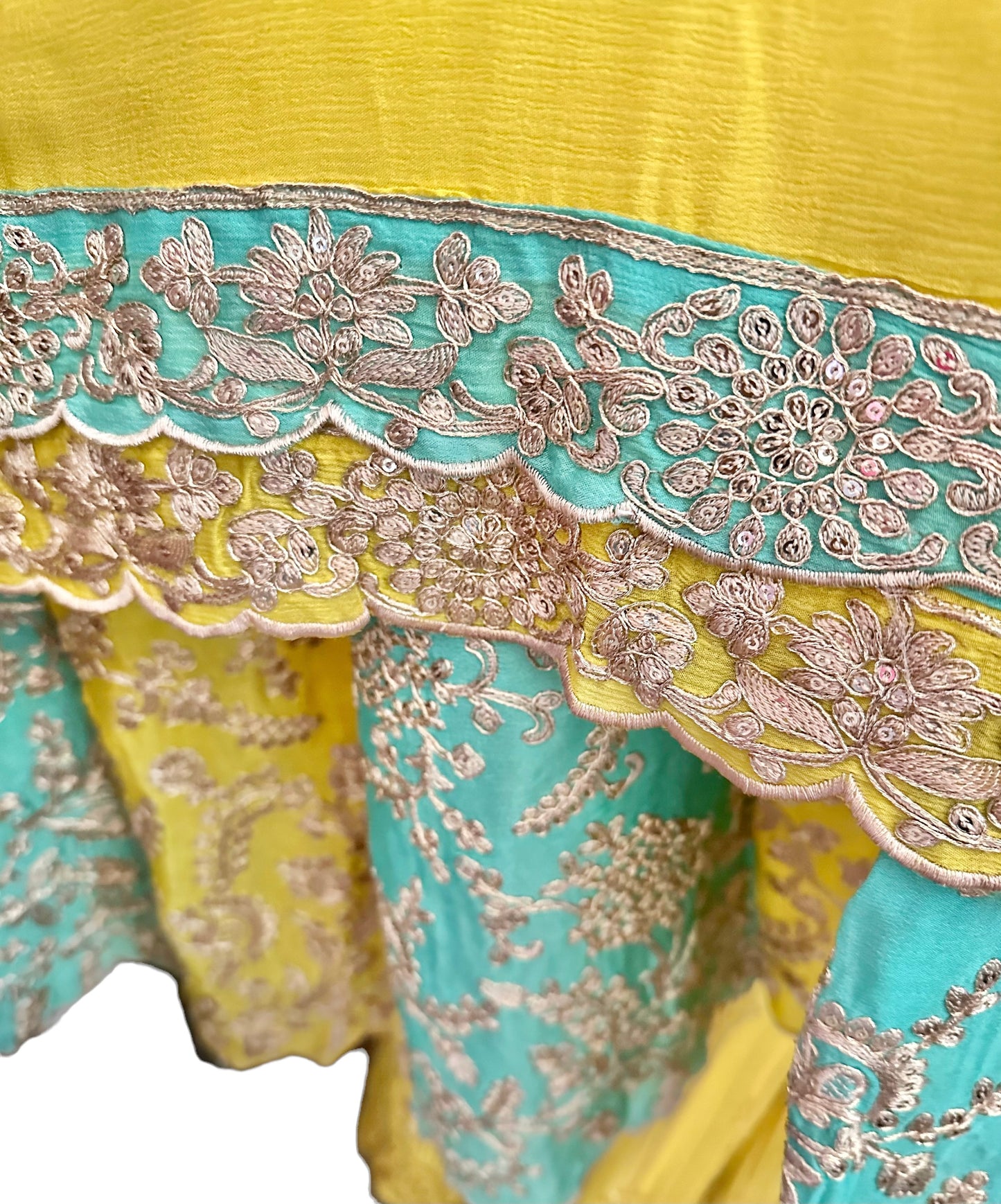 Yellow/blue sharara set