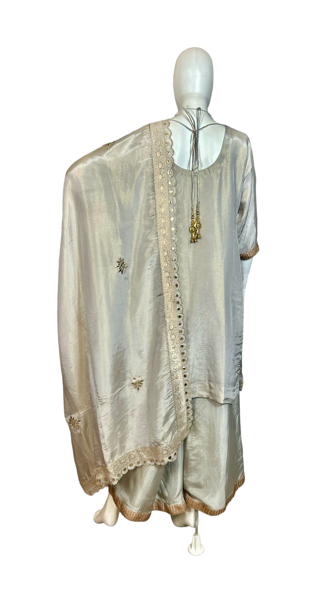 Silver grey sharara suit