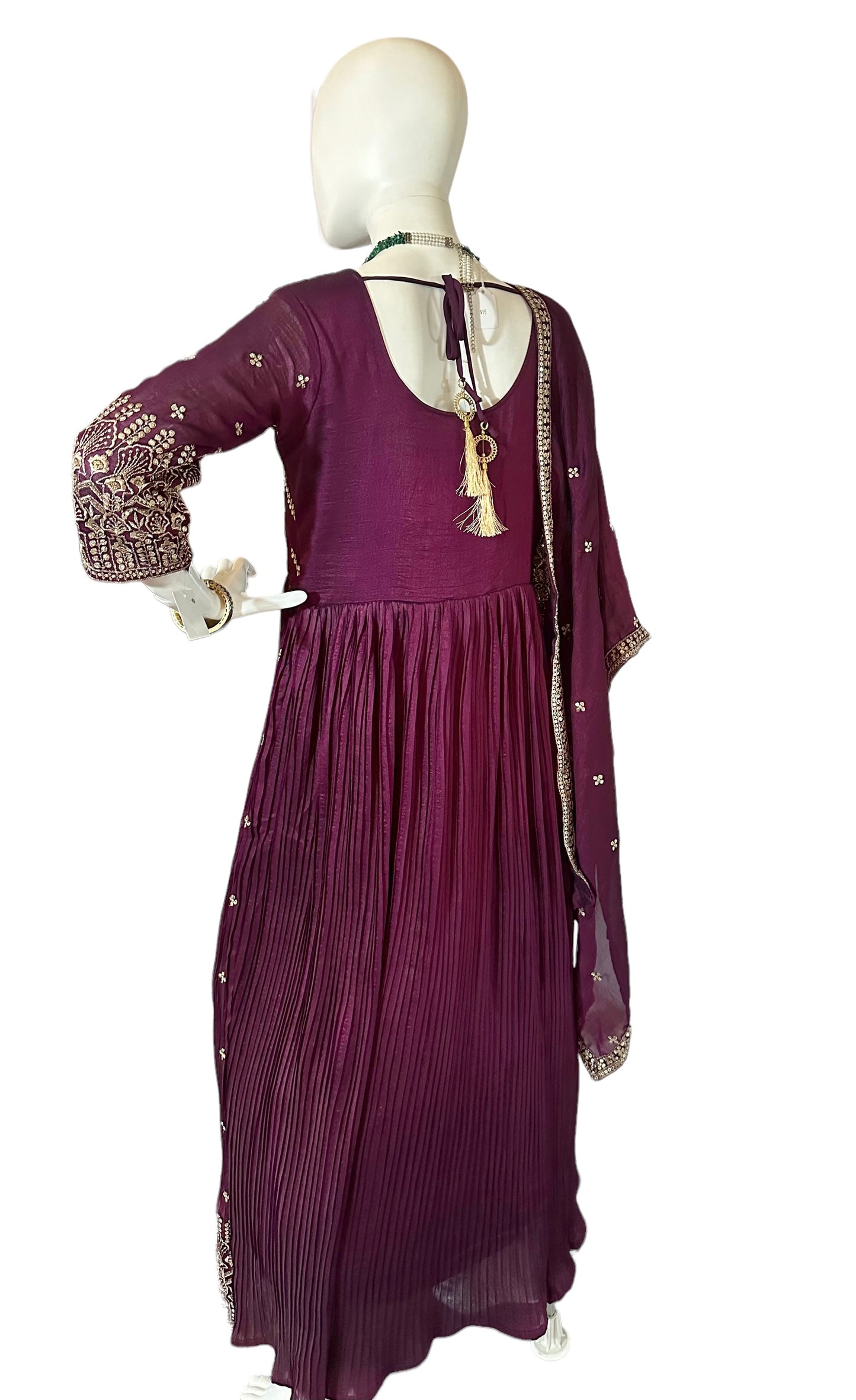 Purple pleated dress