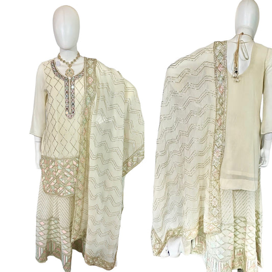 Ivory sharara suit