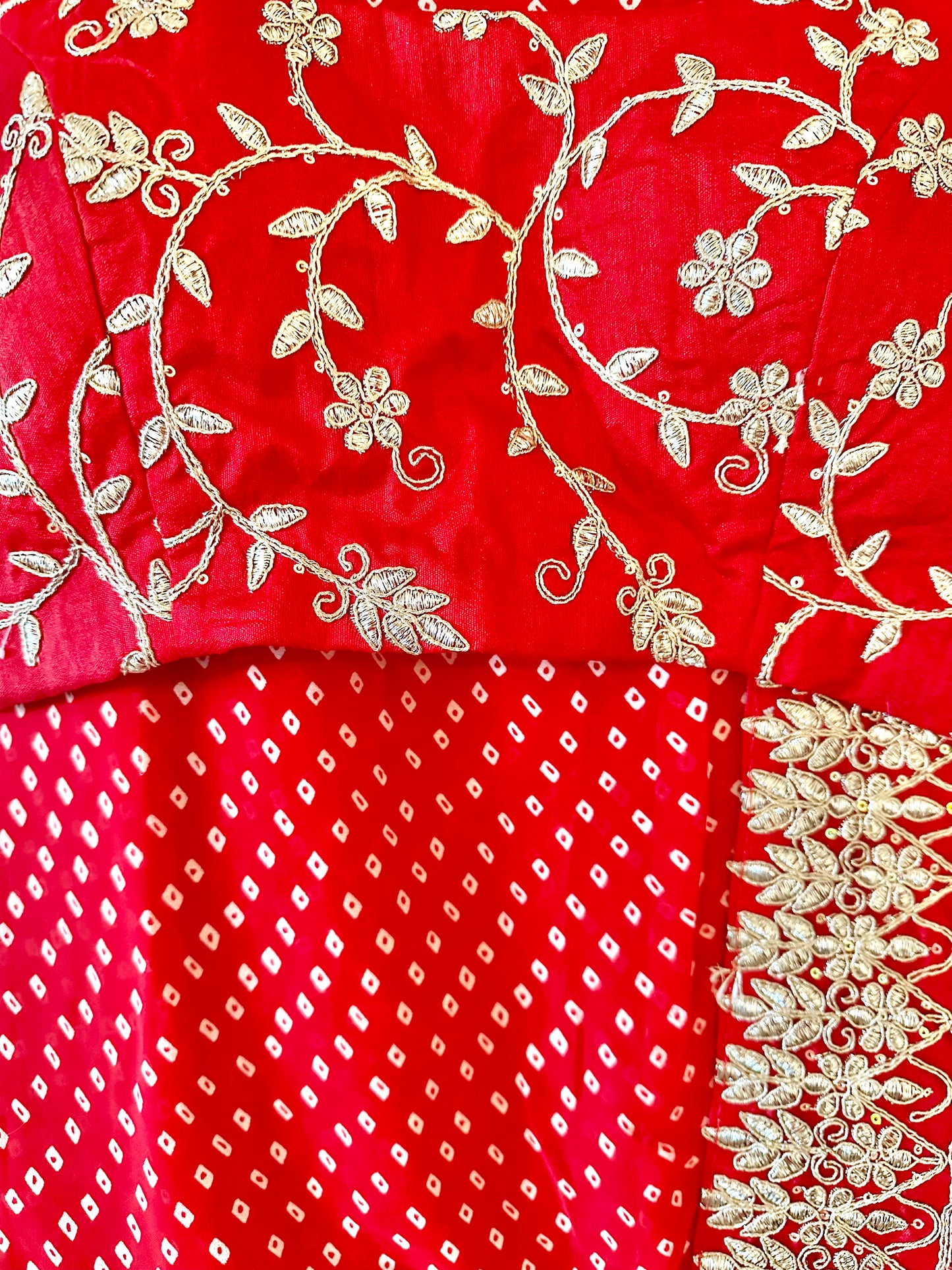 Red bandini saree