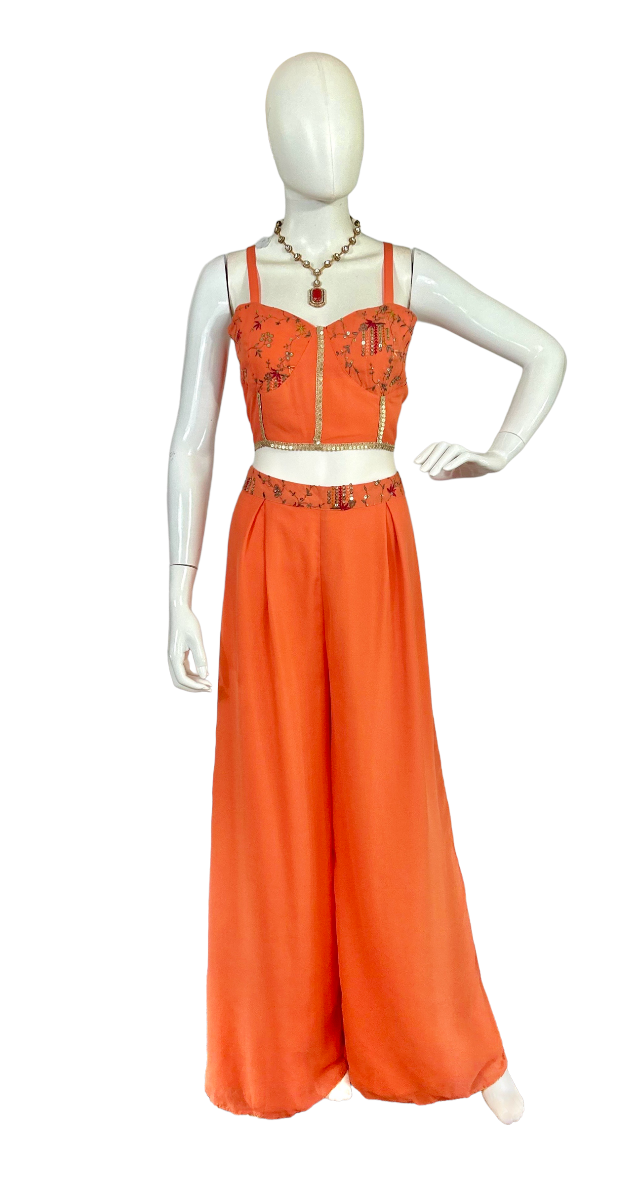 Orange fusion palazzo set