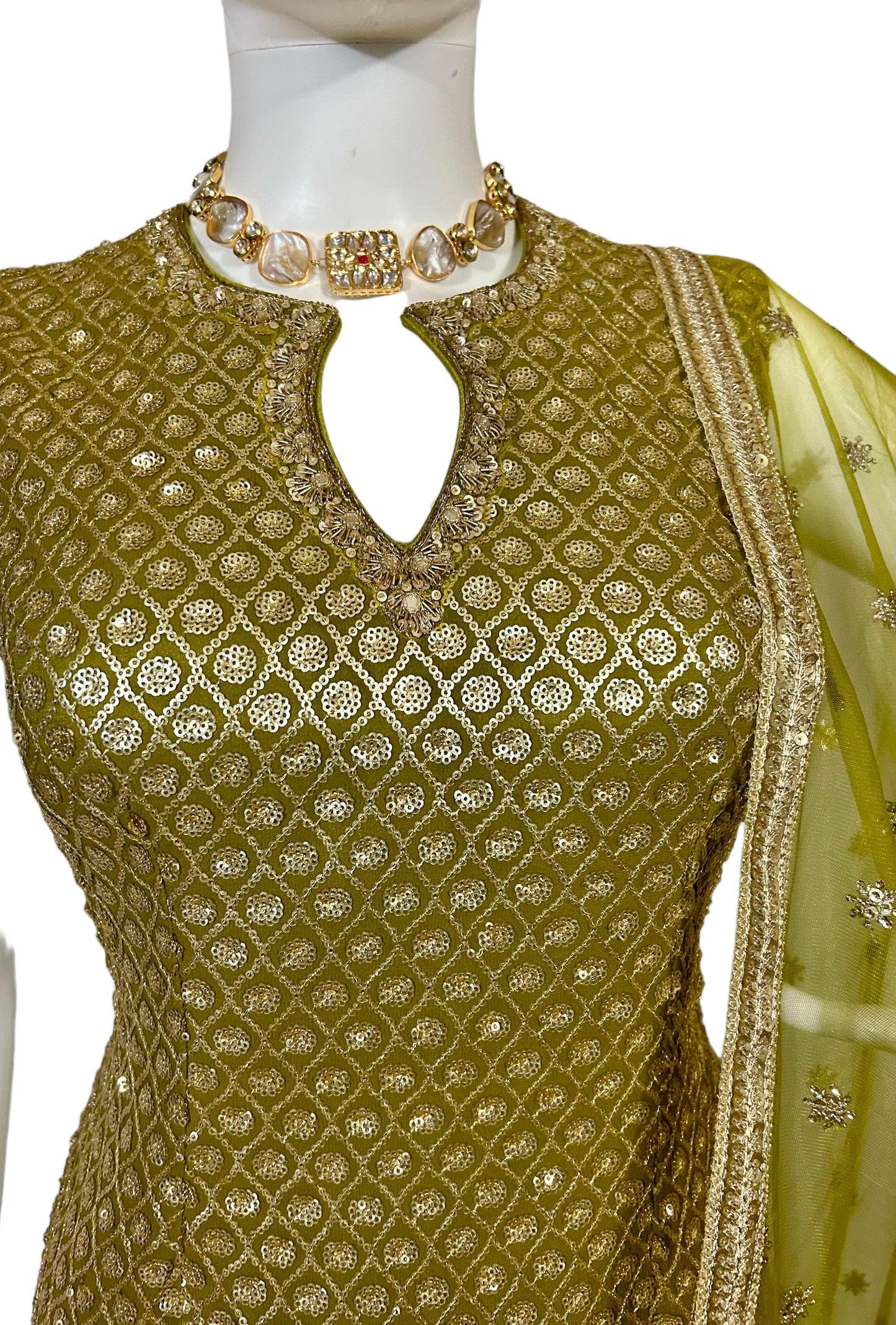 Mehndi green sequins Sharara