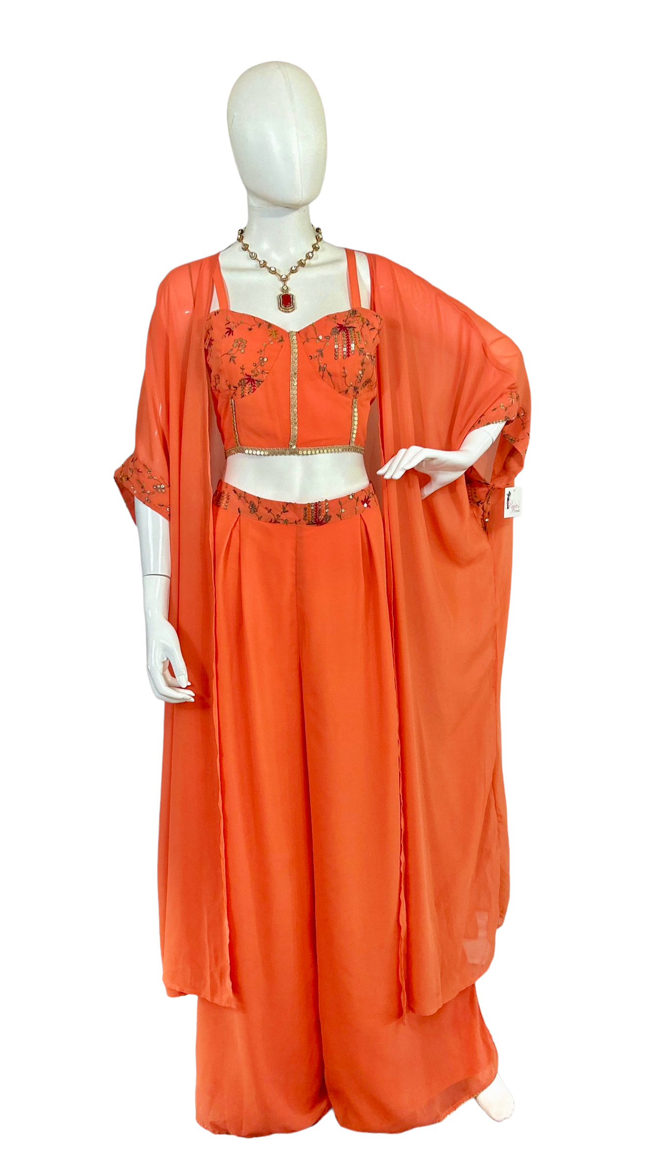 Orange fusion palazzo set