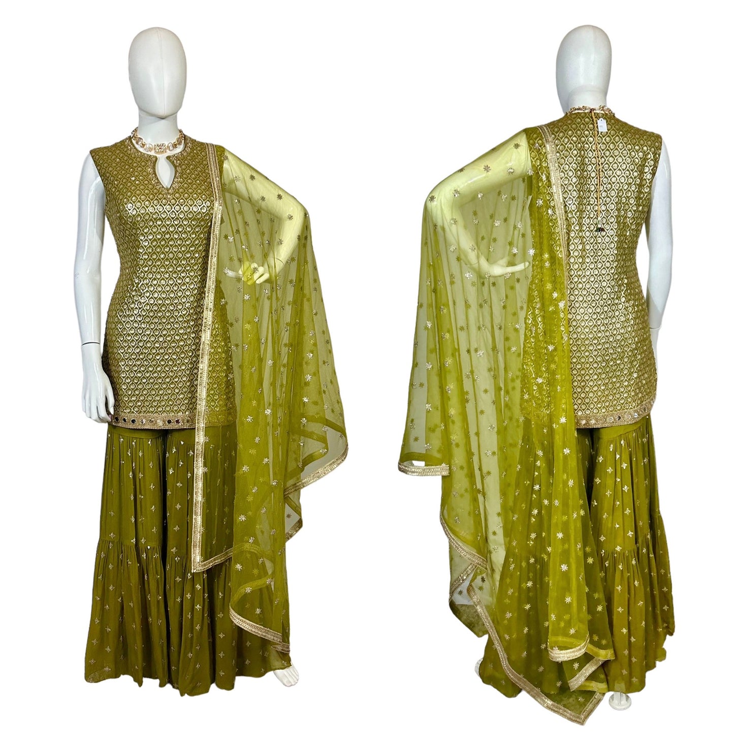 Mehndi green sequins Sharara