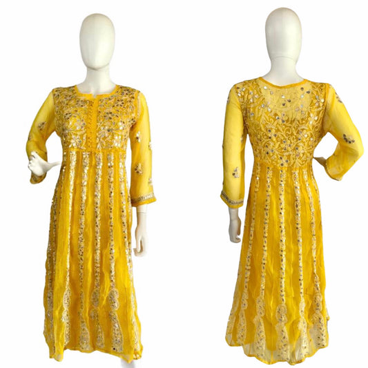 Yellow anarkali tunic