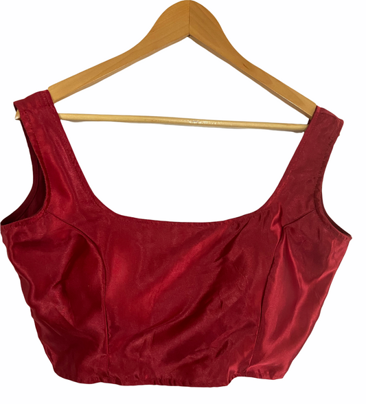 Maroon satin blouse