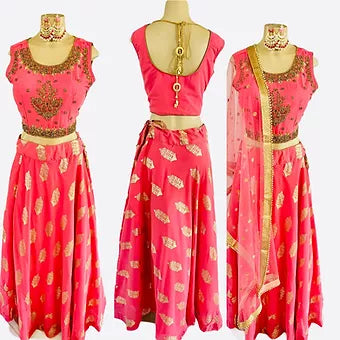 Printed georgette lehenga