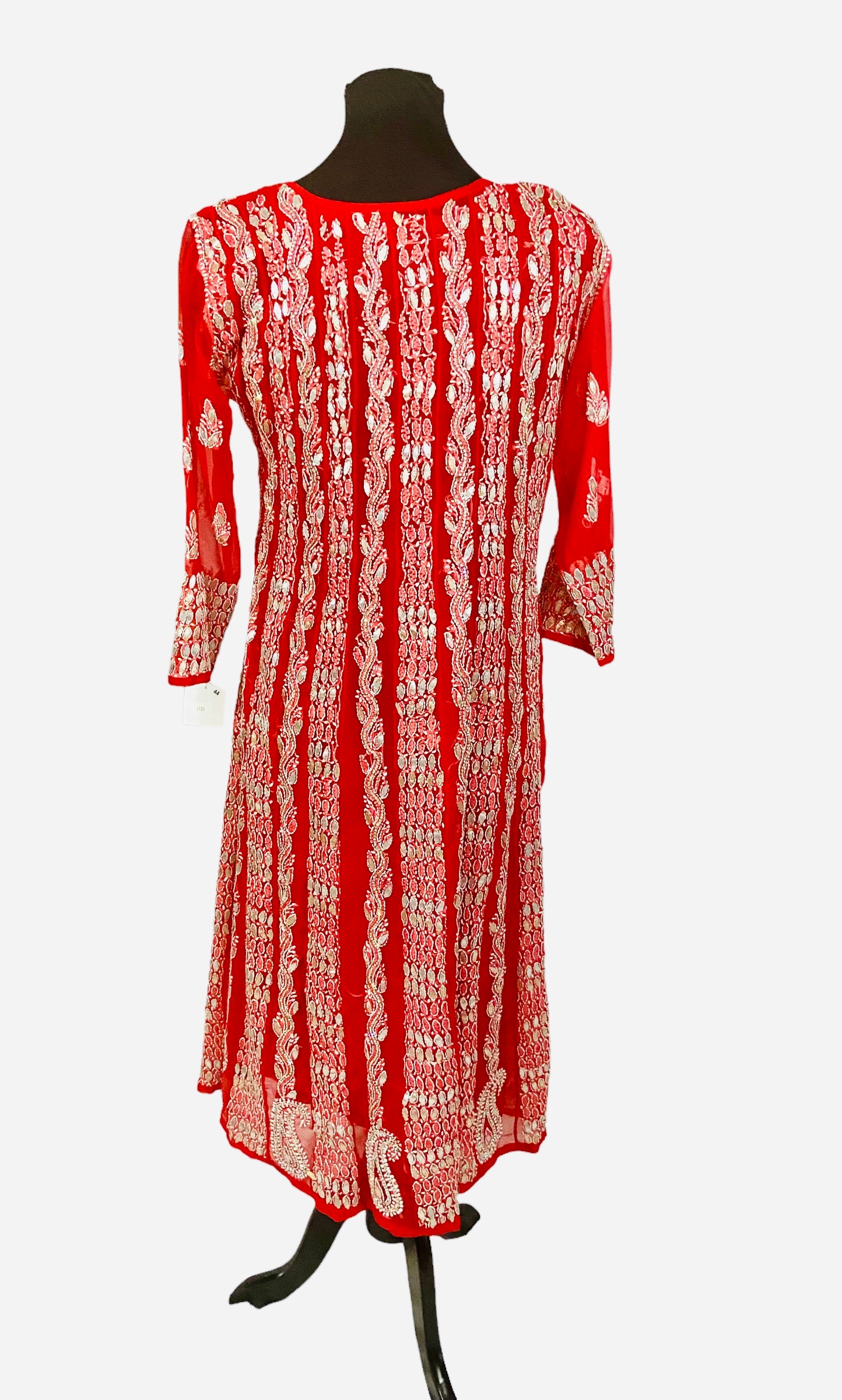 Red chikankari tunic