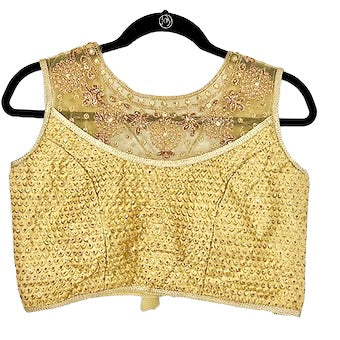 Sequins/pearl gold blouse