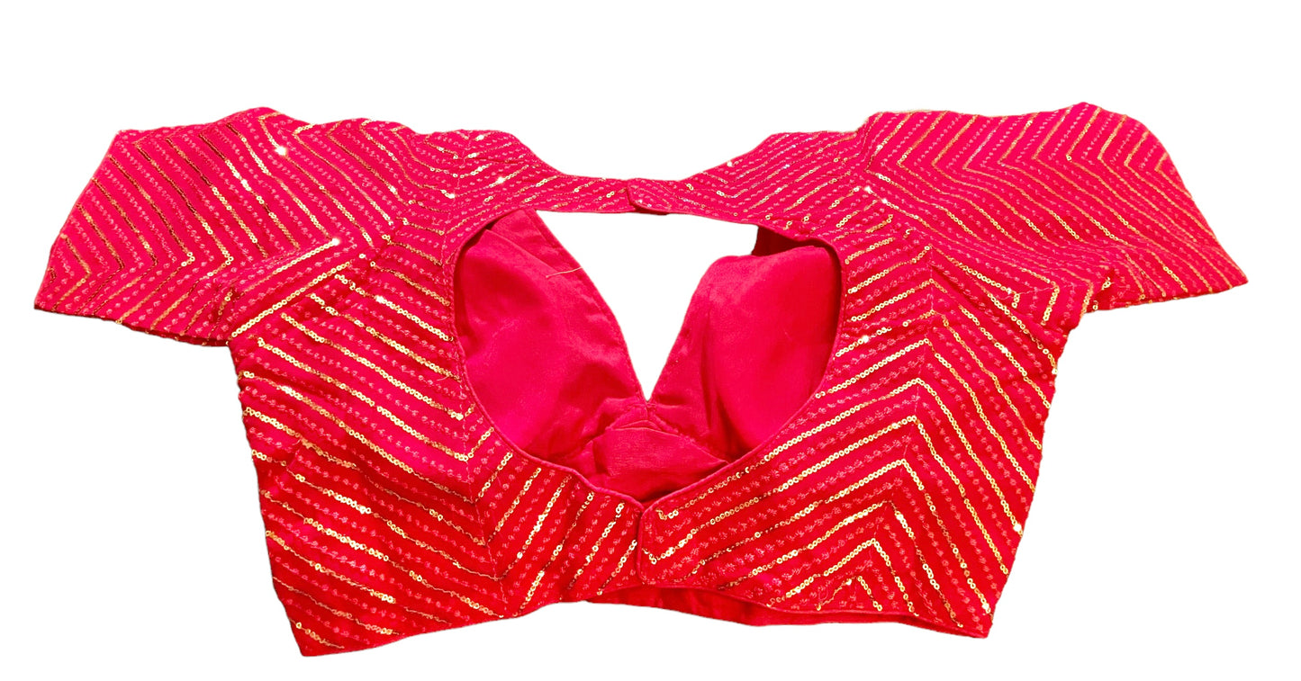 Hot pink sequins blouse