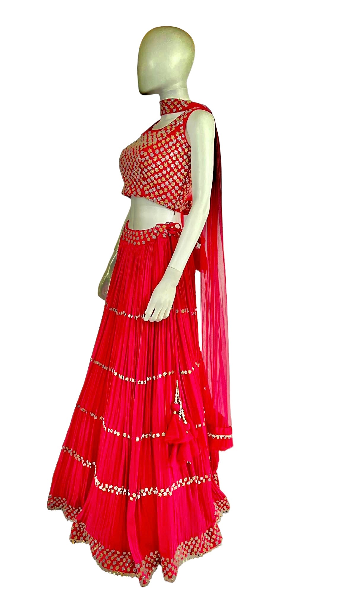 Red georgette Lehenga