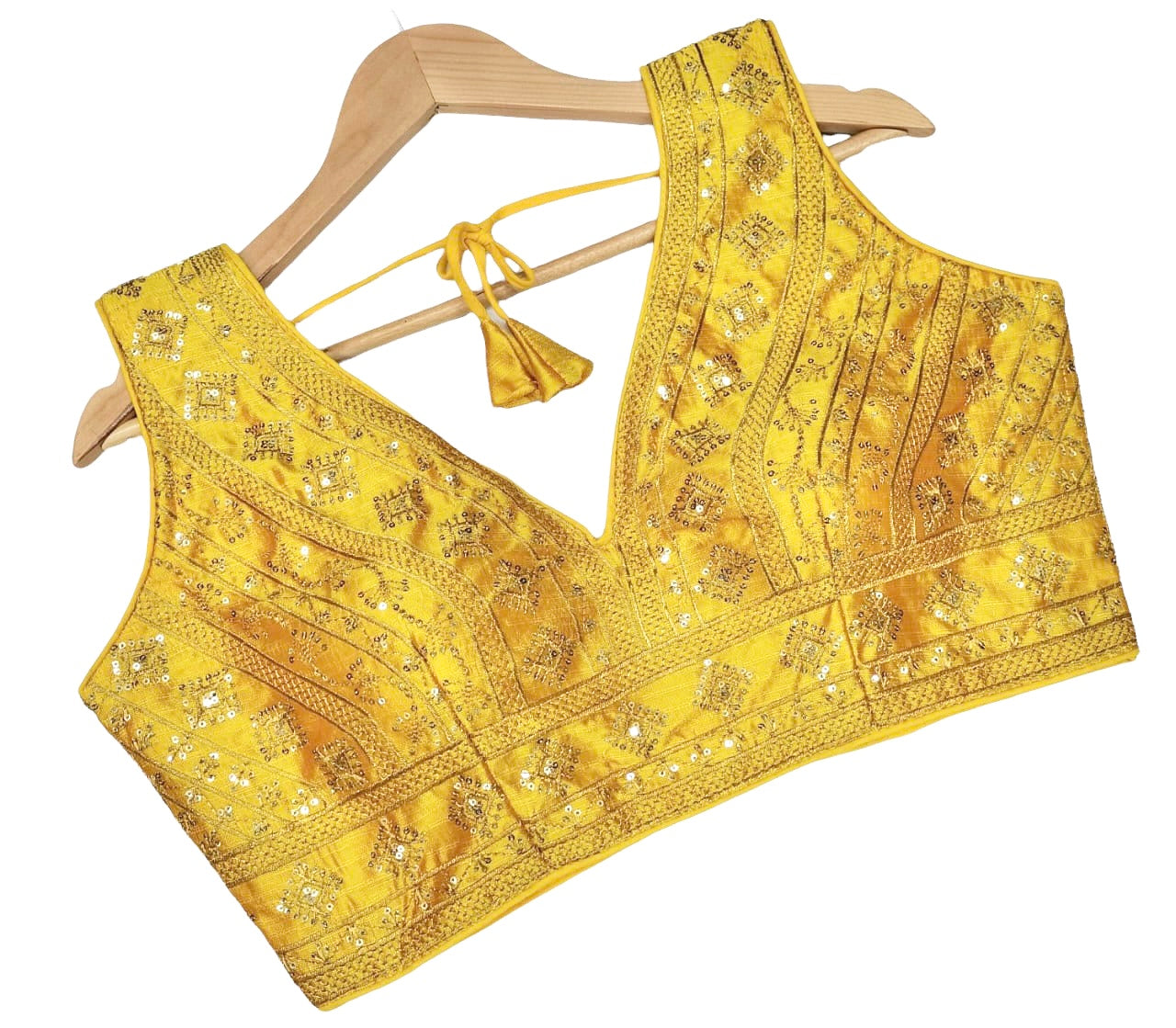 Yellow raw silk  blouse