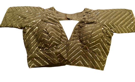 Olive green sequins blouse