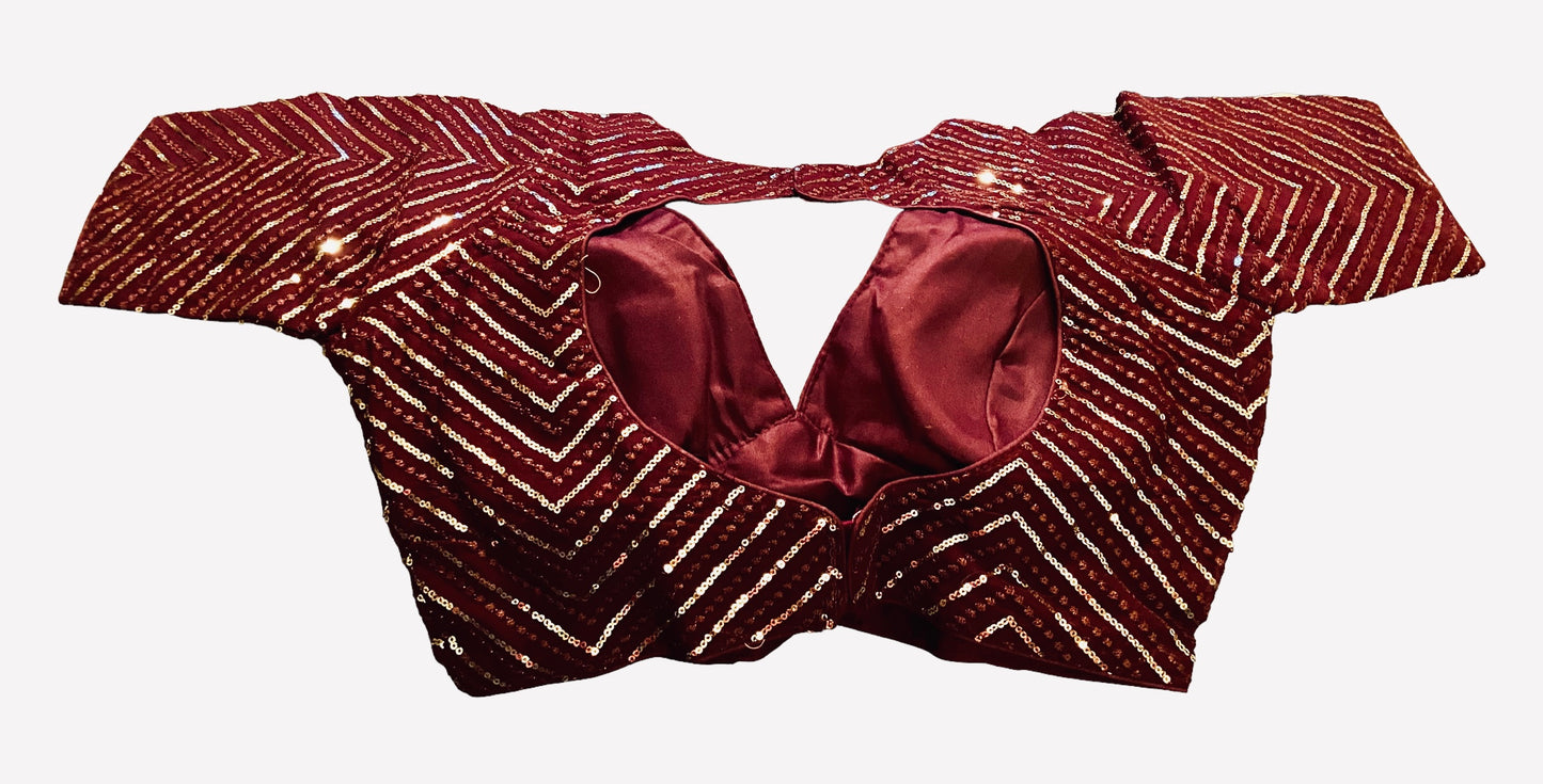 Maroon sequins blouse