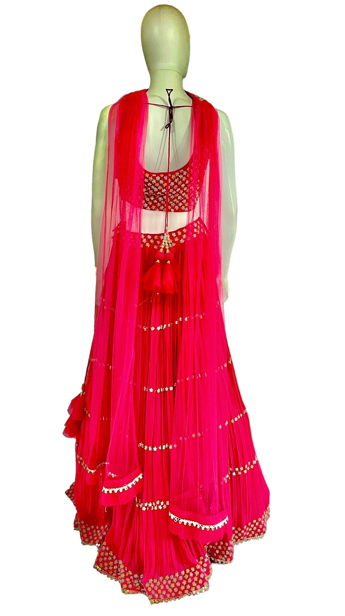 Red georgette Lehenga