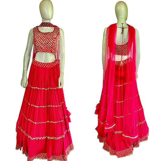 Red georgette Lehenga