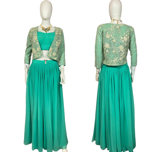 Sea-green skirt set